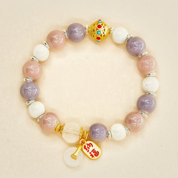 Gold Foil Candy-Heart Bracelet-Peace,Five Blessings & Fulfillment