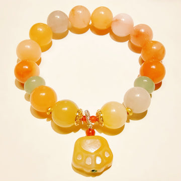 Guardian Cat Paw Golden Silk Jade Bracelet – Feng Shui Wealth Bracelet