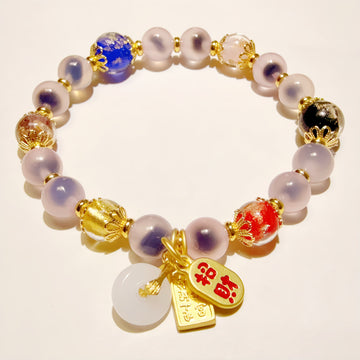 Golden Fortune Jade Bracelet-Blessings, Luck & Prosperity