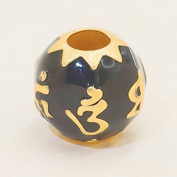 Mantra of the Jewel Lotu Black Sphere Charm – Embrace Protection and Divine Wisdom