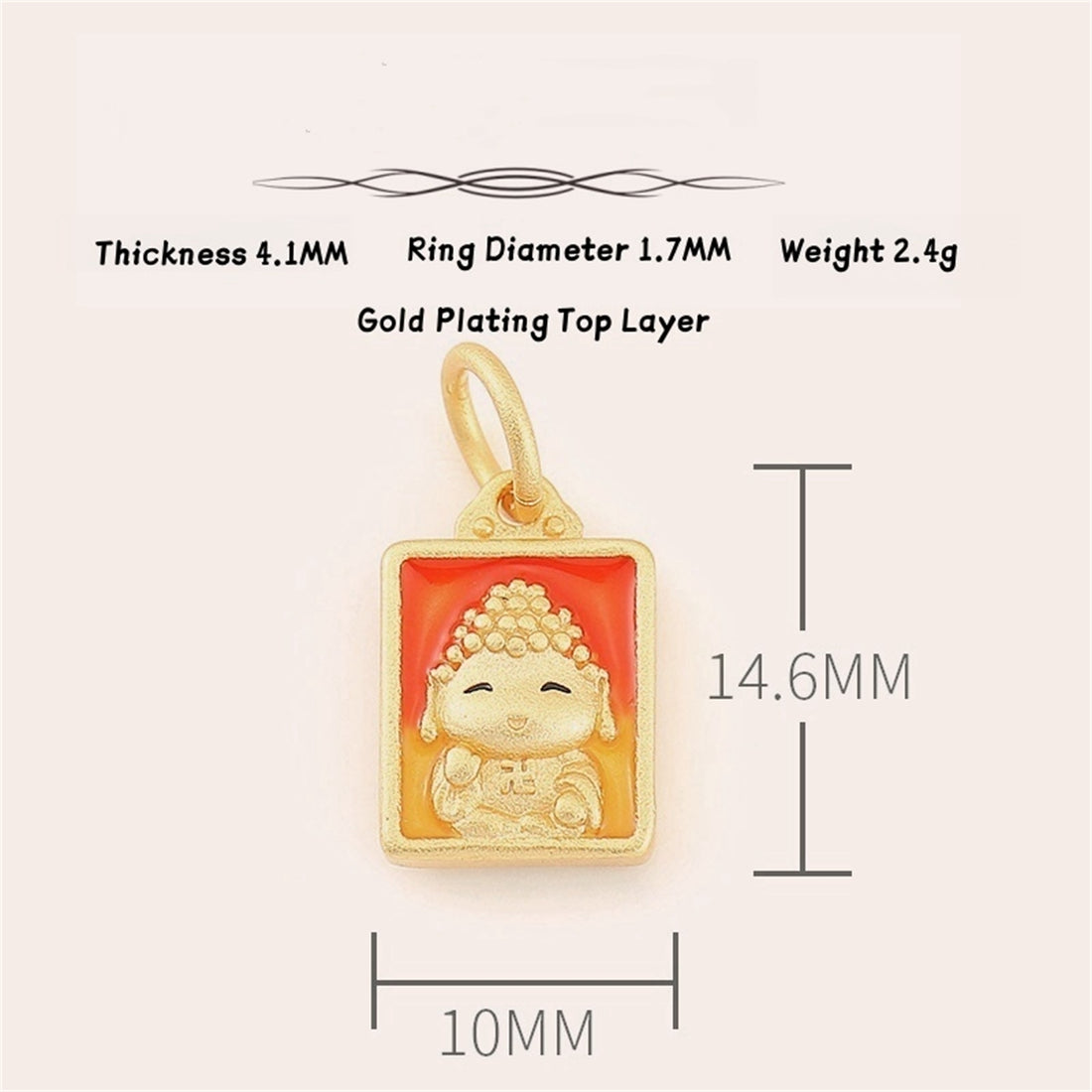 Buddha Gold Plating Charm – Embrace Protection, Attract Positive Energy