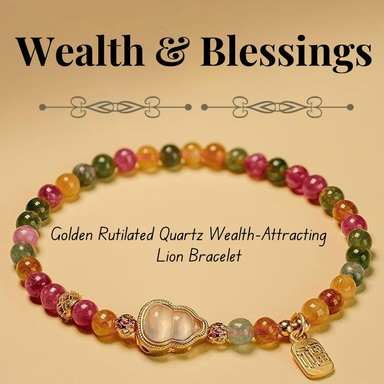 Golden Fortune Gourd Bracelet-Attract Wealth, Career Success & Good Luck