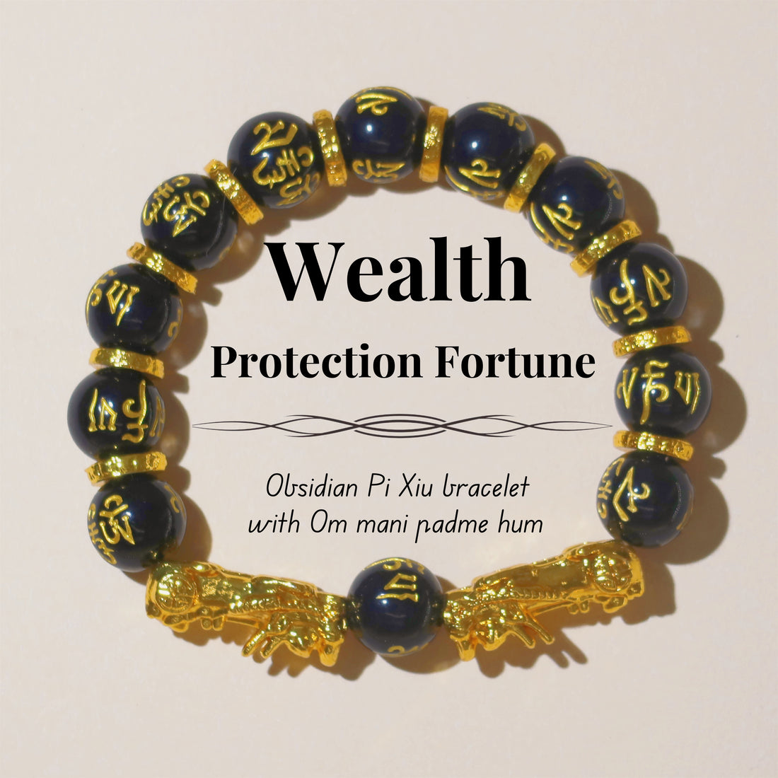 Obsidian Pi Xiu Wealth Bracelet-Prosperity and Peace