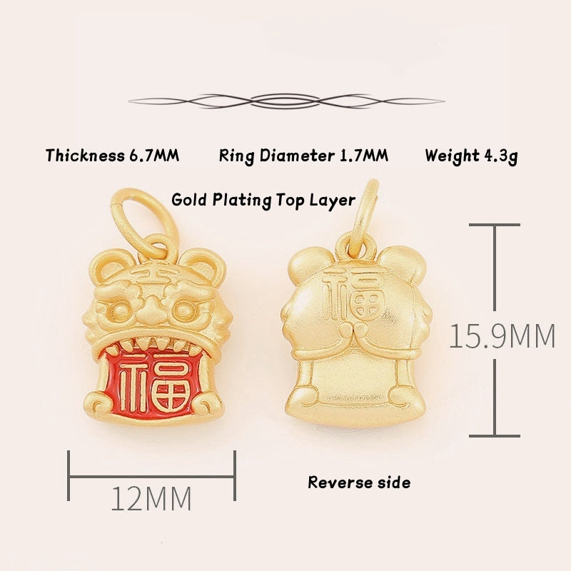 Tiger Head Feng Shui Fu Charm – Embrace Strength and Fortune