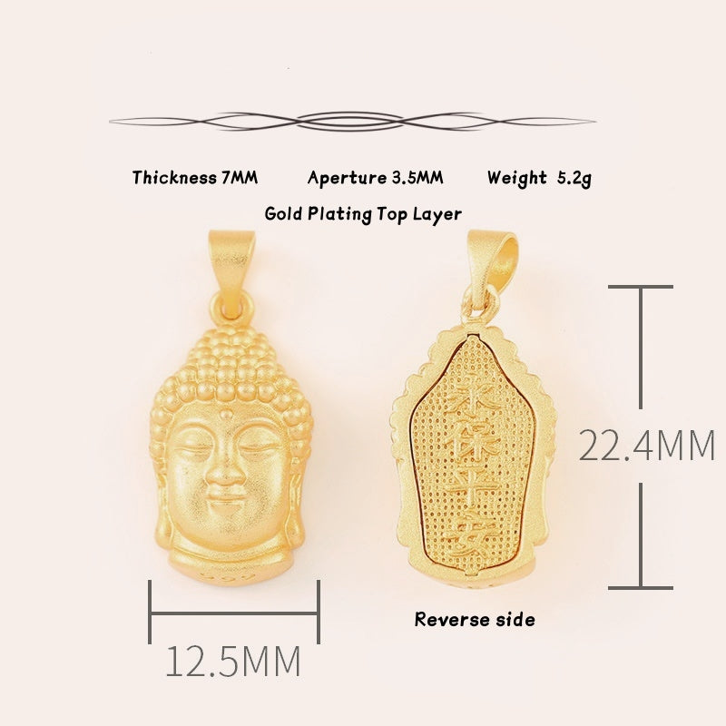 Buddha Head Gold Plating Charm – Embrace Protection, Attract Positive Energy